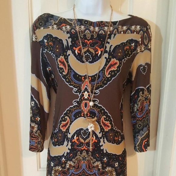 Brown Dress w Free Necklace - Picture 1 of 3